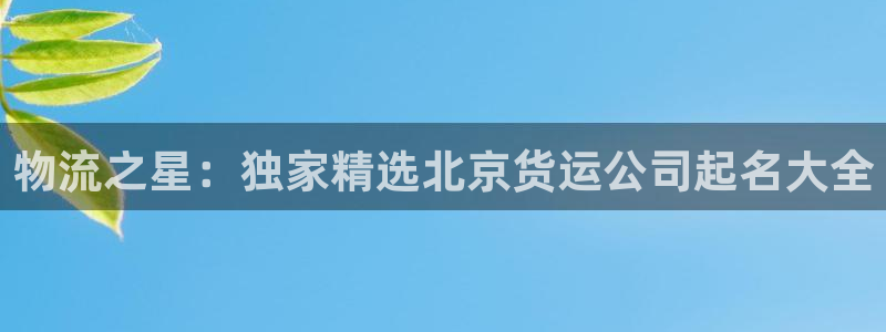 28圈官方平台:物流之星:独家精选北