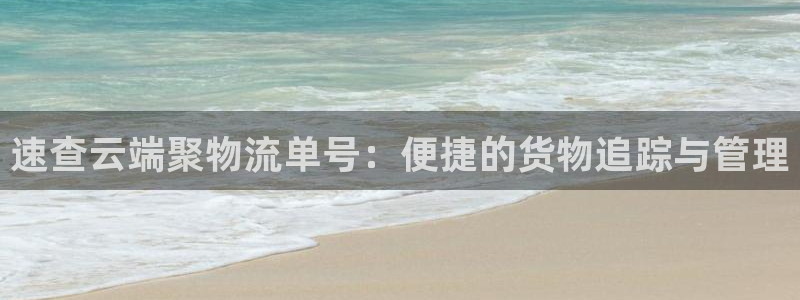 28圈电子游戏：速查云端聚物流单号：